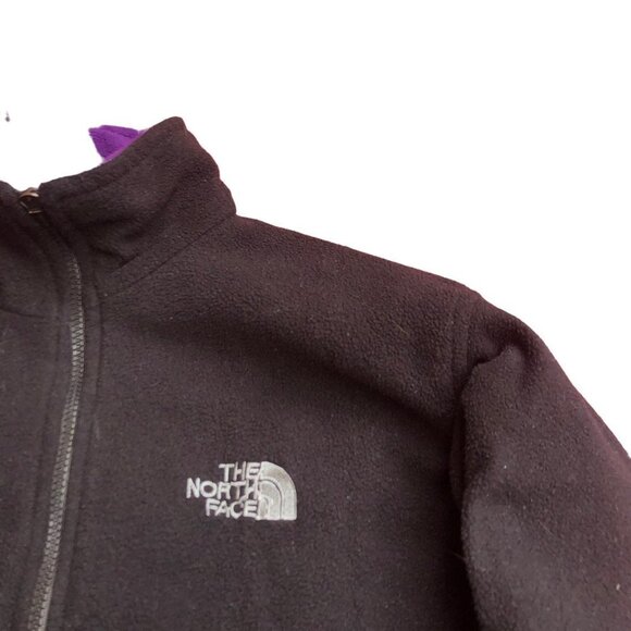 VINTAGE Reversible The North Face Fleece Jacket Black/Purple Medium - Picture 9 of 16